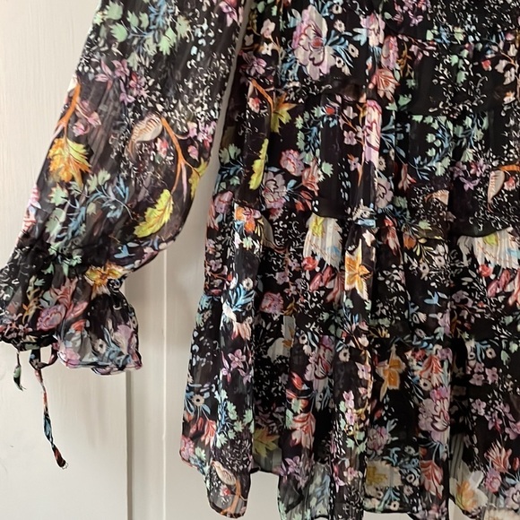 Free People Closer To The Heart Mini Dress Black Multi Floral Dress - Picture 10 of 16